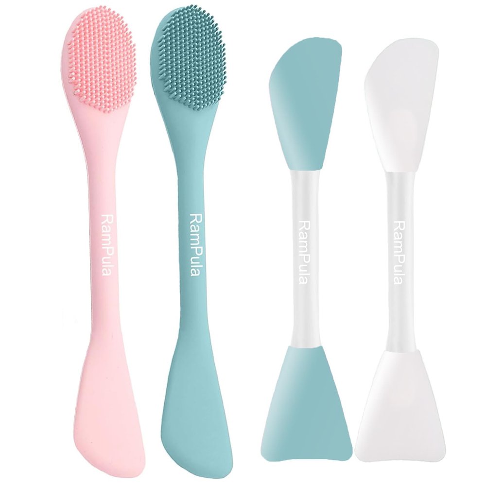 2pcs Facial Cleansing Brush and 2pcs Silicone Face Mask Applicator