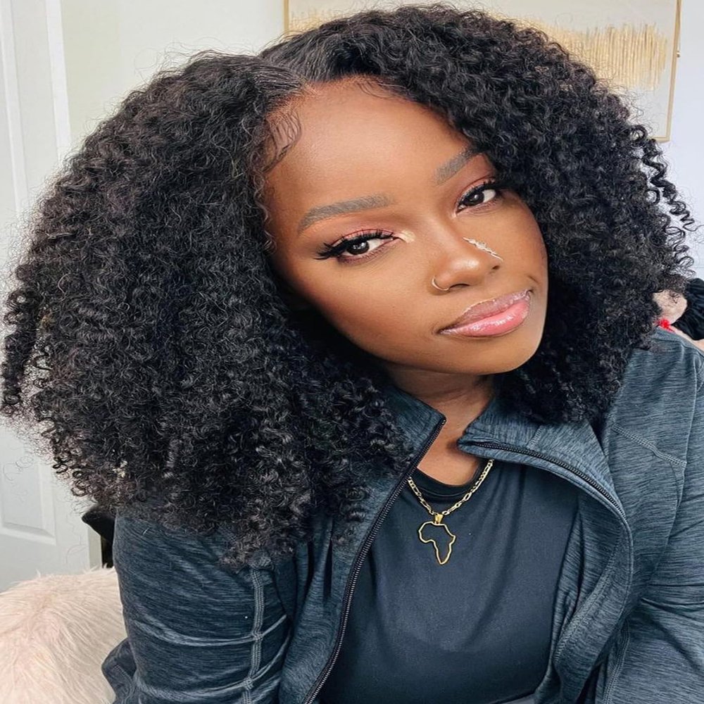 Curlyme Glueless 7x5 Kinky Curly Pre-Cut Pre-Plucked Pre-Bleached Glueless Wear and Go Wigs Human Hair Beginner Friendly Natural Hairline 180% Lace Front Wigs Human Hair 24 Inch