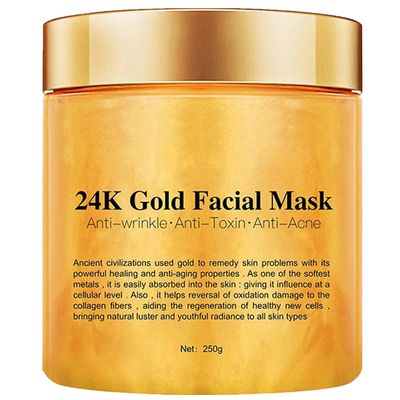 24K Gold Peel Off Face Masks, Anti Wrinkle Anti Aging Collagen Facial Mask, Deep Cleansing Skin, Oil Control, Shrink Pores, Purifying Acne, Skin Care Face Lifting Firming Mask for Man & Women, 250g