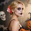 1Pc Halloween Skull Hair Claw Clips - Red Gothic Grace Design Fashion Cartoon Horror Hair Barrettes Hair Accessories Clamps Cosplay Halloween Party Decorations (Skull-Red) view 2