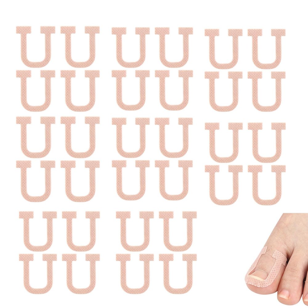 DeaHea 40 Pack Ingrown Toenail Treatment Corrector Patch U-Shaped Toenail Corrector Strips Correction Patches Bandages for Ingrown Toenail Relief Drops Softener Tool Pedicure Removal Kit
