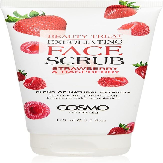 Face Scrub Deeply Cleanses and Exfoliates, Removing Impurities Dead Skin Cells 170ml | (5.74 fl.oz, Strawberry & Raspberry)