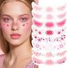 8Pcs 2-in-1 Rose-pink Blush and Glitter Freckles Face Tattoo for Teenagers & Young Women, Waterproof and Long-lasting Face Makeup Tattoos for Halloween and Christmas (SET A) view 1
