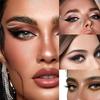 1Set Lazy Eye Shadow Eyelash Patch, Eyeshadow Eyelash Stickers, 3-in-1 Reusable Eyeshadow and Eyelash Stickers, Self-adhesive Reusable Fast Eye Makeup Sticker with False Lashes, for Party (8 Pairs) view 4