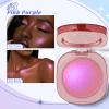 HOSAILY Holographic Chameleon Pink Purple Eyeshadow&Highlighter Palette Makeup, Color Shift Glitter Iridescent Cream Highlighter, Smooth Long Lasting Sparkling Facial Illuminator Palette Fairy Makeup view 4