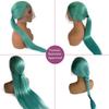 Ubetta Glueless Transparent 13x6 Lace Front Wigs Human Hair Pre Plucked 18 Inch Colored Aquea Blue Wig Human Hair 180% Density HD Straight Lace Front Wigs for Women view 4