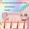 Bikini Trimmer for Women,2-in-1 IPX7 Waterproof Electric Shaver,USB Cordless Painless Electric Razors with LED Display for Legs Bikini Facial Hair Removal, Body Wet&Dry Use Razor Kit for Lady Grooming view 3