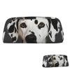 Leather Pencil Case Cute Zipper Pencil Pouch Aesthetic Pen Bag Dalmatian Cosmetic Makeup Bag for Men Women view 1