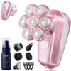 Electric Shaver for Women, Electric Razor with 7D Magnetic Shaver Heads, Wet Dry Waterproof Bald Head Trimmer Kit for Women & Men, Nose Ear Hair Trimmer, USB Rechargeable Clippers, Pink view 1