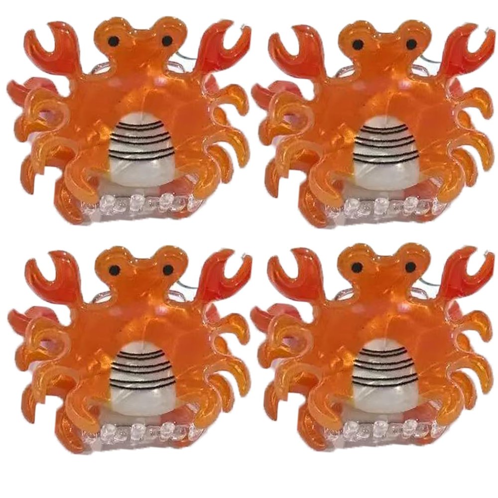 4PCS Mini Crab Claw Clips,Crab Hair Clips,Animal Shape Bangs Hair Jaw Clips,Cellulose Acetate Hair Clips for Girls,Small Hair Barrettes for Women (Crab)