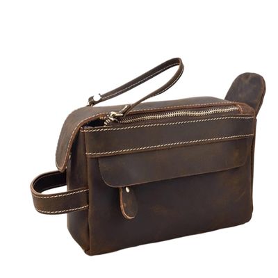 Men Women Leather Cosmetic Bags Travel Function Makeup Case Zip Make Up Organizer Storage Pouch Toiletry Beauty Wash Bag(2)