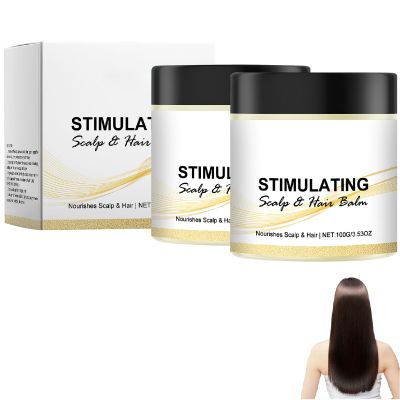 2PCS Stimulating Scalp and Hair Balm, Nourishes Scalp & Hair, Shea Butter and Mango Butter Blend, Strengthen Scalp and Give You a Glow Hair Look (2)
