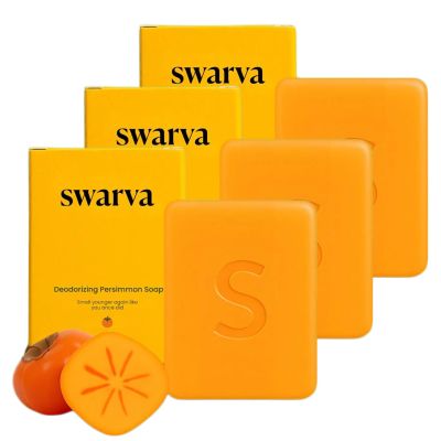 lkujiop Persimmon Soap, Deodorizing Persimmon Soap Bar Japanese Natural for Body Odor Control, Nourishing & Gentle Cleansing Suitable for All Skin Types,100g (3, Persimmon)