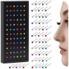 316L Surgical Steel 20g Nose Rings Studs 1.5mm 1.8mm 2mm CZ Nose Screw Studs Rings Body Jewerly for Women (60Pcs Color) view 1