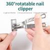 ASWRTYJO Professional 360 Rotatable Stainless Steel Nail Clippers Cutter Toenail Fingernail Manicure Trimmer Clippers for Thick Nail Tip(9.8cm) view 2