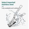 ASWRTYJO Professional 360 Rotatable Stainless Steel Nail Clippers Cutter Toenail Fingernail Manicure Trimmer Clippers for Thick Nail Tip(9.8cm) view 3