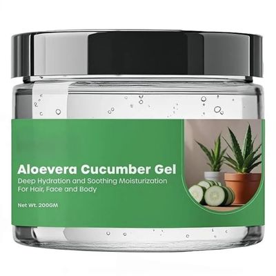Aloe Vera Cucumber Gel, Deep Hydrating Moisturizer for Hair Face and Body, 200g