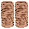 120 Count Beige Hair Ties Bulk Pack, Strong No Damage Elastic Hair Bands for Thick Hair, Seamless No Crease Ponytail Holders for Women, Girls, Sports & Everyday Use (4mm) view 1