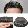 Hair Wonders Mens Toupee Human Hair Pieces Systems for Men Hairpieces Fine Welded Lace Hair System Toupee for Men Replacement Natural Breathable 8X10#1B30 Off Black+30% Grey 90% Density view 1