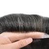 Hair Wonders Mens Toupee Human Hair Pieces Systems for Men Hairpieces Fine Welded Lace Hair System Toupee for Men Replacement Natural Breathable 8X10#1B30 Off Black+30% Grey 90% Density view 3