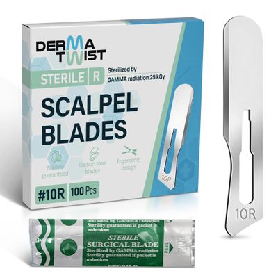DermaTwist 10R Blades Dermaplaning 100-Pack Sterile Dermaplaning Razors for Women Face  10R Dermaplane Blades for face