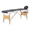 Foldable Massage Table 4 Zones Wood Black and White view 1