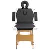 Foldable Massage Table 4 Zones Wood Black and White view 4