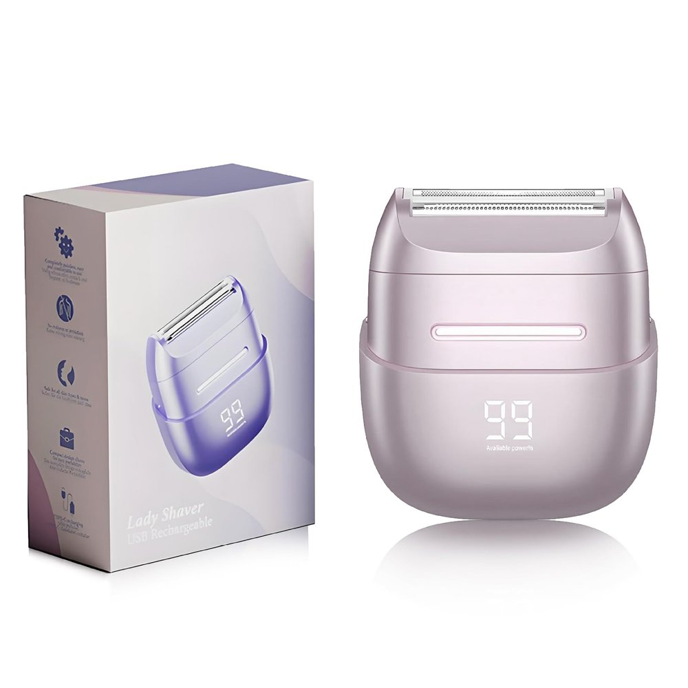 WAikil Mini Women's Bikini Shaver,USB Rechargeable Electric Razor,Wet & Dry Use,Compact & Gentle for Traver (Pink)