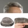 Hair Wonders Mens Toupee Human Hair Pieces Systems for Men Hairpieces Fine Welded Lace Hair System Toupee for Men Replacement Natural Breathable 8X10 80% Density #350 Dark Brown+50% Grey view 1