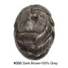 Hair Wonders Mens Toupee Human Hair Pieces Systems for Men Hairpieces Fine Welded Lace Hair System Toupee for Men Replacement Natural Breathable 8X10 80% Density #350 Dark Brown+50% Grey view 2