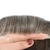 Hair Wonders Mens Toupee Human Hair Pieces Systems for Men Hairpieces Fine Welded Lace Hair System Toupee for Men Replacement Natural Breathable 8X10 80% Density #350 Dark Brown+50% Grey view 3