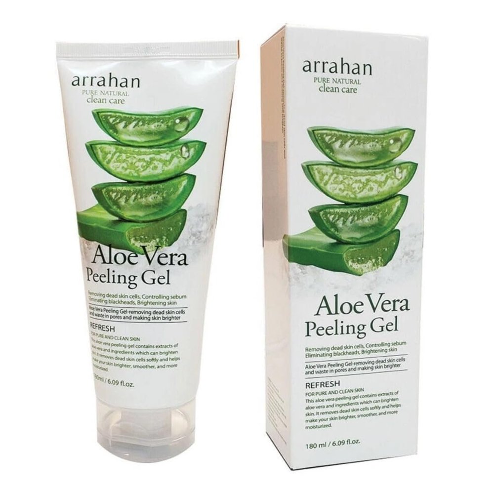 Korea Facial Clean Care_arrahan AloeVera Peeling Gel 180ml / 6.09 fl.oz. Skin Moisturizing/Exfoliation/Sebum Control/Blackhead Control/Skin Smoothing.