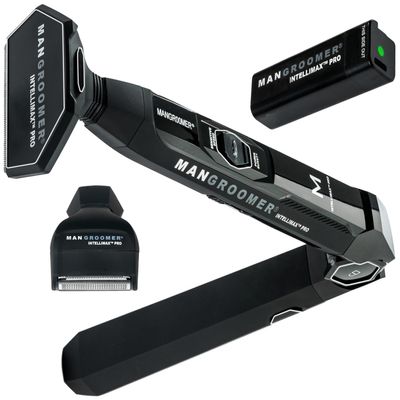 MANGROOMER - INTELLIMAX PRO - New Back Shaver with 2 Shock Absorber Flex Heads, Power Hinge, Extreme Reach Handle and Advanced 2.7" Extra-Wide Blade Design (Version 3.0)
