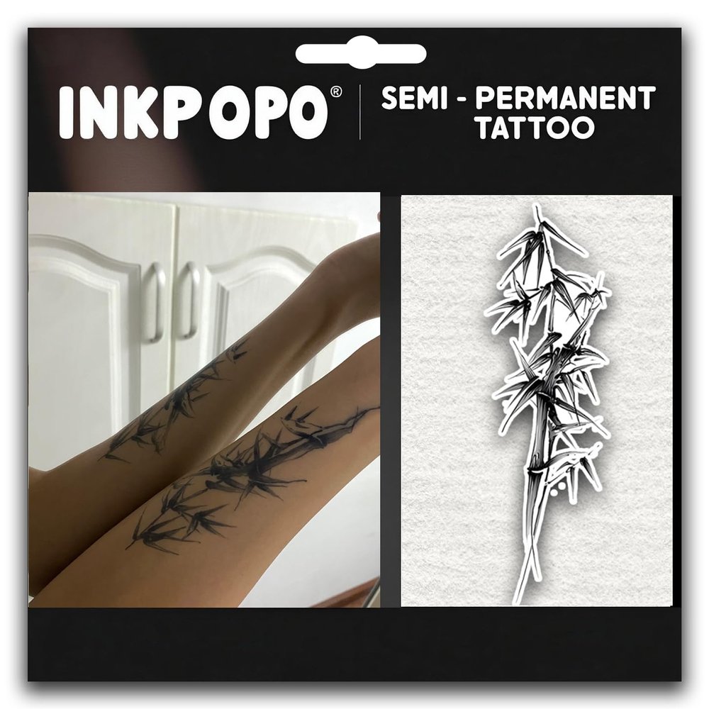 INKPOPO 3 Sheets Semi-Permanent Tattoos for Adults, 7-15 Days Longwear, Waterproof & Realistic Finish, Adult Art Temporary Tattoos, Flower Series 143