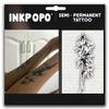 INKPOPO 3 Sheets Semi-Permanent Tattoos for Adults, 7-15 Days Longwear, Waterproof & Realistic Finish, Adult Art Temporary Tattoos, Flower Series 143 view 1