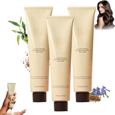 Complete Air Dry Cream for Curly Hair, No Heat Air Dry Styling CreamAirs Drys Creams for Curlys Hairs, Hydrating & Frizz Control Airdry Creams for Curly, Wavy & Straight hair (3PC)