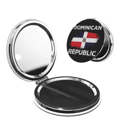 CRAYUKT Dominican Dominicana Republic Flag Pocket Mirror Portable Foldable Magnifying Mirror Small Travel Mirror Makeup
