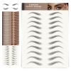 20 Sheets Eyebrow Tattoo Waterproof Eyebrow Sticker, 4D Hair Like Natural Fake Tattoo Eyebrows Peel Off Instant Transfers Brows Shaper Eyebrow Makeup Sticker for Women Girls,Arched Black view 1
