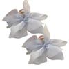 2 Pcs Chiffon Bow Hair Claw Clips Large Bowknot Hair Claws Non Slip Tulle Hair Clamps Strong Hold Hair Jaw Grips Decorative Hair Clasps Accessories for Women Ladies Grey view 1