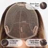 starluck 6x5 inch Large Swiss Base SilkHug 14 Inch Real Human Hair Toppers,60 Gram, 100% Real Human Hair Toppers for Women with thinning (Mixed Brown,T4/4/BC#, no Bangs) view 2