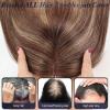 starluck 6x5 inch Large Swiss Base SilkHug 14 Inch Real Human Hair Toppers,60 Gram, 100% Real Human Hair Toppers for Women with thinning (Mixed Brown,T4/4/BC#, no Bangs) view 3