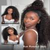 Wiggins Curly Half Wig Human Hair Glueless Wigs Upgrade 3 IN 1 Half Wig With Drawstring Seamless Clip Ins Flip Over Kinky Curly Human Hair No Glue No Lace For Women 16 Inch view 2