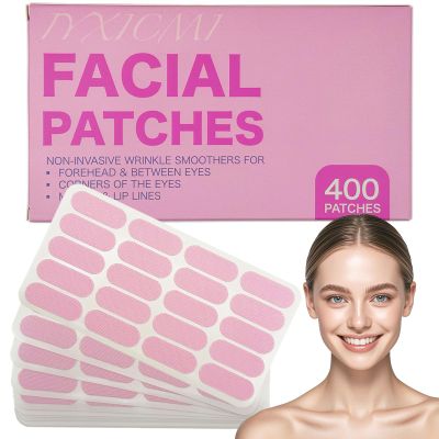IyxicmI Face Tape for Wrinkle Overnight, 400 PCS Pre-Cut Facial Patches, Anti Wrinkle Patches for Forehead Between Eyes, Crows Feet & Smile Lines, Facial Smoothing Patches, Non-Invasive Easy to Use