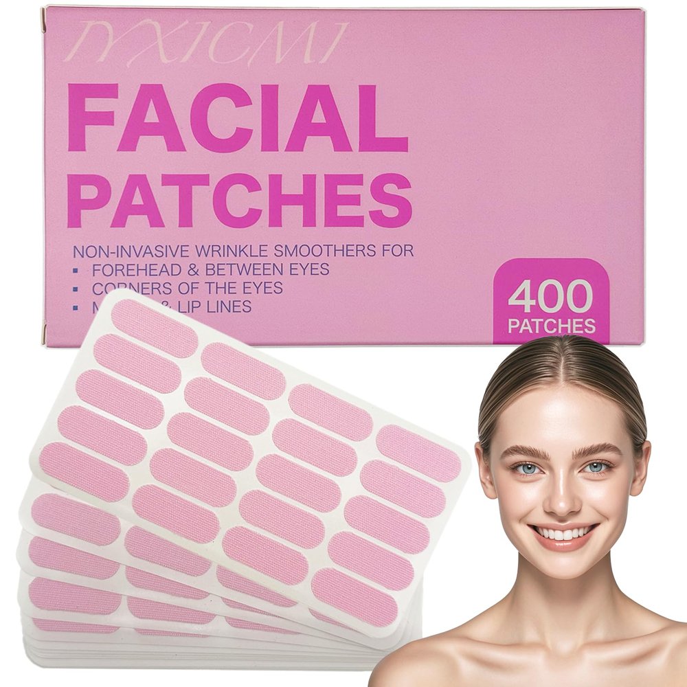 IyxicmI Face Tape for Wrinkle Overnight, 400 PCS Pre-Cut Facial Patches, Anti Wrinkle Patches for Forehead Between Eyes, Crows Feet & Smile Lines, Facial Smoothing Patches, Non-Invasive Easy to Use