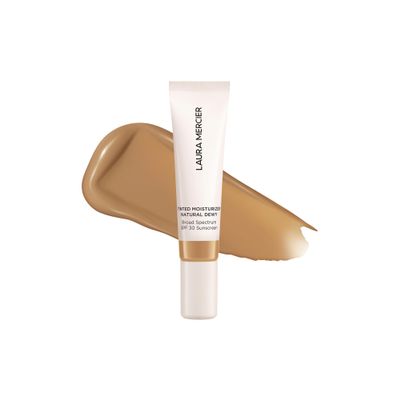 Laura Mercier Tinted Moisturizer Natural Dewy with SPF 30, 24HR+ Hydration & Longwear, Sheer to Light, Buildable Coverage, Dewy Finish, Improve Skin Tone and Texture, Skin Tint, 4N Teak Mini Size