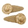 Set of 2 Straw Hat Hair Clips, Country Style Summer Snap Hair Barrettes view 1