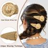 Set of 2 Straw Hat Hair Clips, Country Style Summer Snap Hair Barrettes view 4