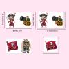 100pcs Pirate Party Supplies Temporary Tattoos Cartoon Pirate Sticker for Nautical Birthday, Skull Crew, Treasure, Pirate Ship Kids Boys Home Activity Class Prizes Carnival Christmas Rewards view 2