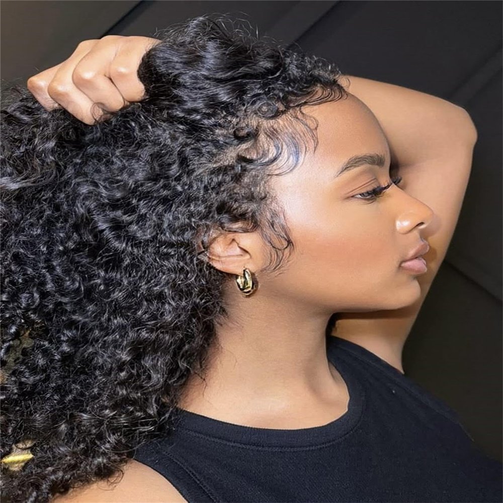 12 Inch Afro Kinky Curly Bob Wig Human Hair 200 Density Kinkycurly Wig Human Hair 13x4 Hd Deep Wave Curly Bob Lace Front Wigs Human Hair Pre Plucked Glueless Short Curly Frontal Wigs For Black Women