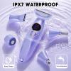 5 in 1 Bikini Trimmer for Women,IPX7 Waterproof Cordless Replaceable Pubic,Eyebrow,Facial Electric Razors&Nose Hair Trimmer&Painless Body Shaver for Arms Legs Underarms,USB Charge,LED Display,Wet&Dry view 4